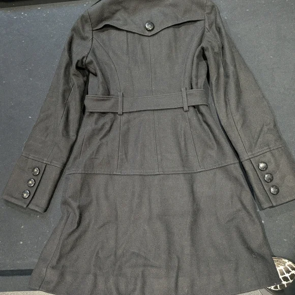 Guess Women's Charcoal Double-Breasted Trench Coat - Picture 3 of 7